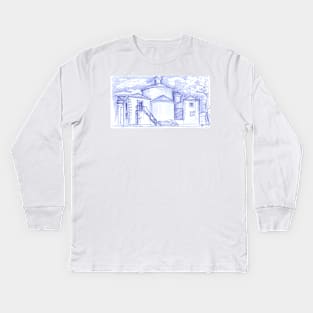 Ermida de Sto. Amaro sketch Kids Long Sleeve T-Shirt